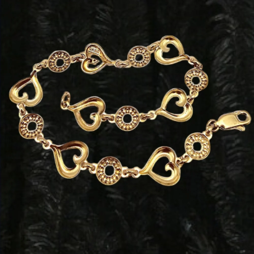 Diamonds Gold Over Sterling Silver Tennis Bracelet 4.2 G Bracelet 7" - Picture 2 of 2